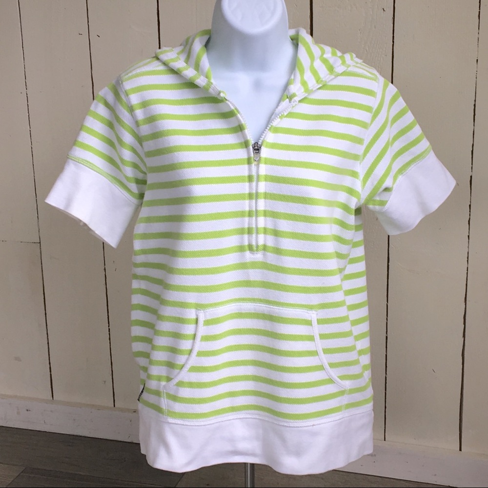 KATE LORD Green Striped Hoodie Size M - Picture 2 of 9